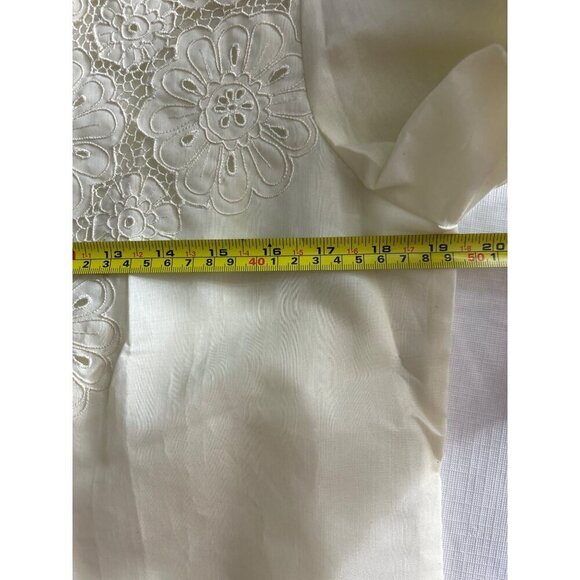 Vintage Cherry Donna Women's White Blouse Top Woven Lace Approx Size S (C-3) - Picture 9 of 10